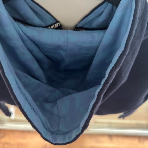 NWT TOP HEAVY Boys Hoodie Zip Up Jacket Y2K Vintage Tribal Dragon Blue Size 4 S - Picture 6 of 8